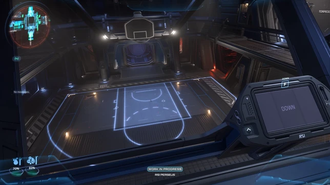 Panier de basket dans la soute